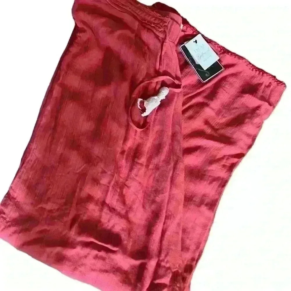 NWT JACHS Girlfriend NY Coral Drawstring Pants Size Large - Picture 7 of 8
